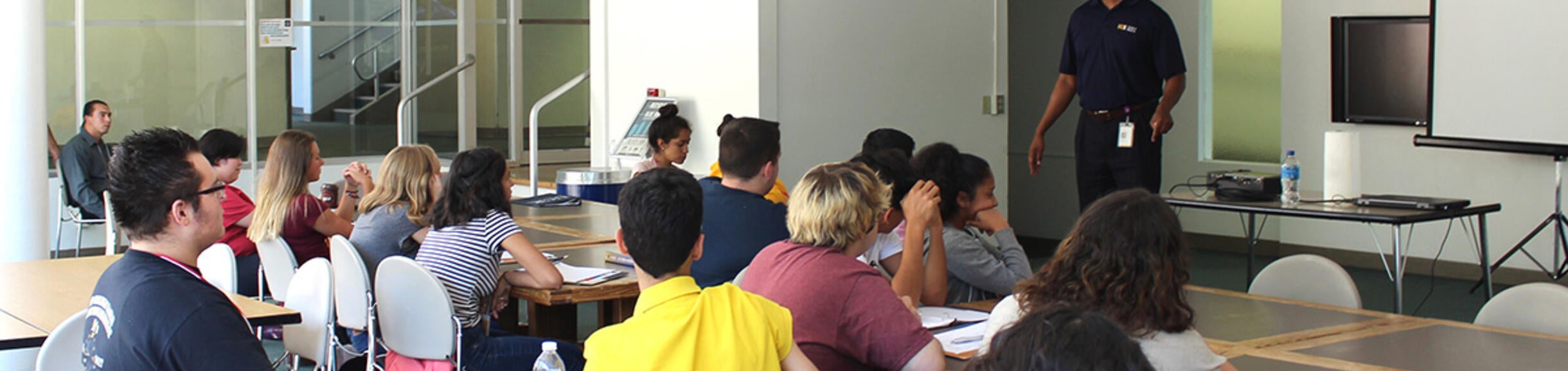 Dr. Davis speaking to students